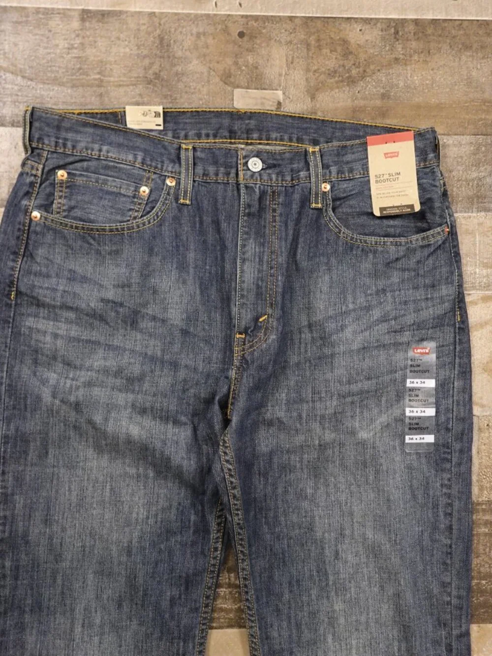 Levi's 527 Slim Bootcut Jeans Men's 36x34 Medium Wash 100% Cotton NWT